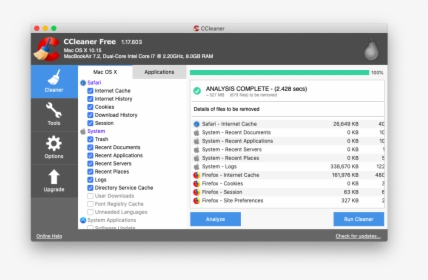 Ccleaner Download Mac Free Version - Ccleaner Mac, HD Png Download, Free Download