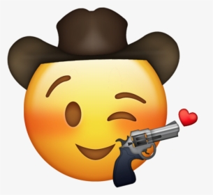 Let Me Hear You Say Yeehaw - Cowboy Emoji With Gun, HD Png Download, Free Download