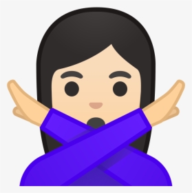 Woman Gesturing No Light Skin Tone Icon - Emojis Whatsapp Png, Transparent Png, Free Download