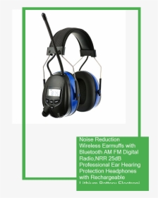Noise Reduction Wireless Earmuffs With Bluetooth Am - Headphones, HD Png Download, Free Download