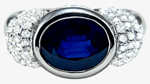 14k White Gold Sapphire And Diamond Ring - Diamond, HD Png Download, Free Download