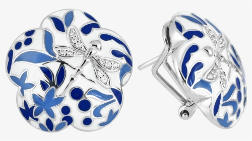 Belle Étoile Porcelain Cobalt Earrings - Titanium Ring, HD Png Download, Free Download