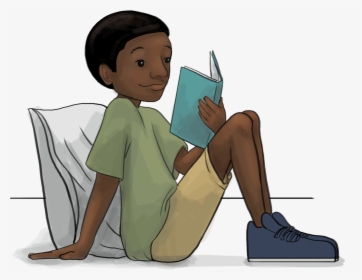 Black Boy Sitting Cartoon, HD Png Download, Free Download