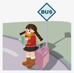 New Year Doll Waiting Car Travel Watching Map Png And - Cartoon, Transparent Png, Free Download