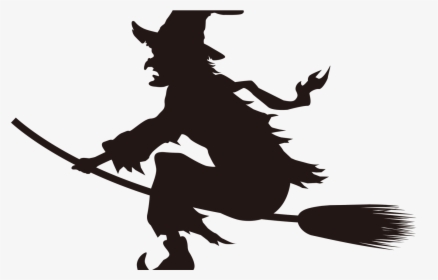 19 Halloween Witches Clip Art Freeuse Huge Freebie - Halloween Witch On Broom Silhouette, HD Png Download, Free Download