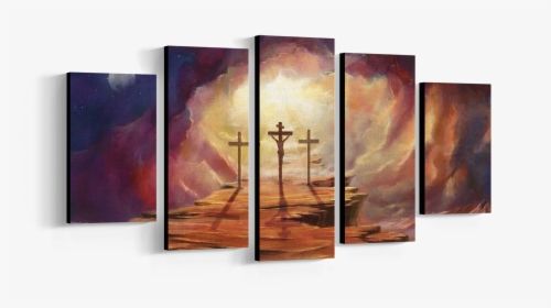 Five Piece Framed Canvas Wall Art Of Jesus At Calvary - Portable Network Graphics, HD Png Download, Free Download