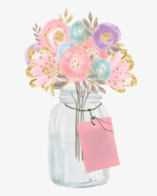 Watercolor Flowers Bouquet Vase Floral Freetoedit - Bouquet, HD Png Download, Free Download