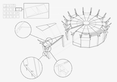 Yurt Platform Detail Drawing-01 - Line Art, HD Png Download, Free Download