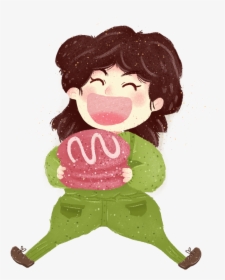 Cartoon Hand Drawn Happy Cute Png And Psd - Cartoon, Transparent Png, Free Download