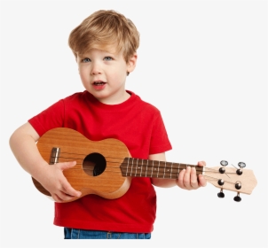 Kid And Ukelele Keys N Cords - Boy Playing Guitar Png, Transparent Png, Free Download