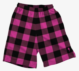 Neon Pink & Black Plaid Shorts Mens Shorts T6"  Class=, HD Png Download, Free Download