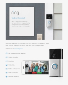 Ring Doorbell, Ring Camera, Security Camera - Video Doorbell For Deaf, HD Png Download, Free Download
