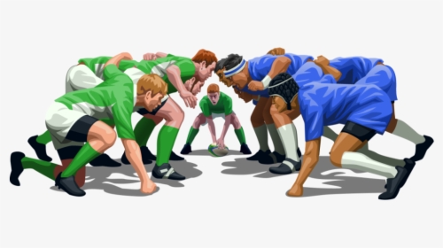 Rugby Scrum 2015 - Cartoon Clipart Rugby Scrum, HD Png Download, Free Download