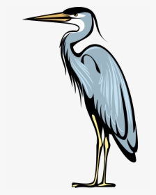 Great Blue Heron Bird Crane Heraldry - Great Blue Heron Clipart, HD Png Download, Free Download