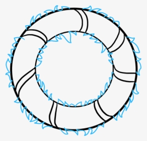 How To Draw Christmas Wreath - Christmas Wreath To Draw, HD Png Download, Free Download