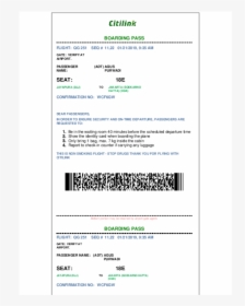 Boarding Pass Citilink Pdf, HD Png Download, Free Download