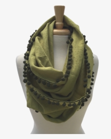 Linen Pom Pom Infinity Scarf - Scarf, HD Png Download, Free Download