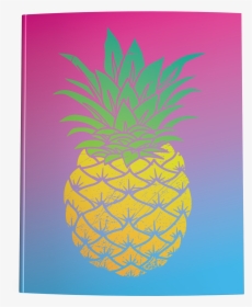 Yellow Pineapple On A Pink To Blue Ombre Gradient - Pineapple, HD Png Download, Free Download