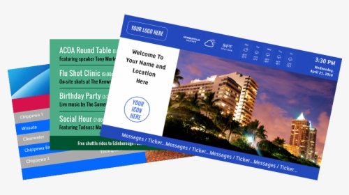 3 Digital Sign Templates Hotel Event Board Assisted - Digital Signage Templates, HD Png Download, Free Download
