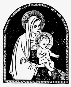 Emotion,art,monochrome Photography - Clip Art Mother Mary, HD Png Download, Free Download