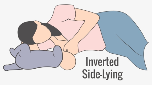 Illustration Of Inverted Side-lying Breastfeeding Hold - Inverted Side Lying Breastfeeding Position, HD Png Download, Free Download