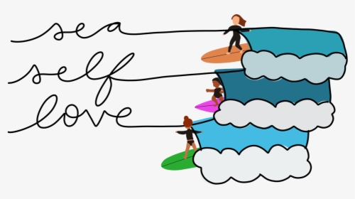 Seaselflove Surfers Outlined - Cartoon, HD Png Download, Free Download