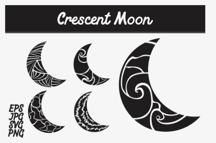 Crescent Moon Set Svg Vector Image Bunlde Graphic By - Vector Batik Megamendung Png, Transparent Png, Free Download