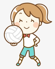 Volleyball Clip Person Black And White Library - Cartoon Volleyball Player Drawing, HD Png Download, Free Download