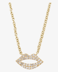 Lip Yellow Gold And Diamond Necklace - Texture Storm Black Paparazzi, HD Png Download, Free Download