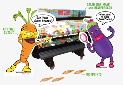 Salad Bar - Cartoons At A Salad Bar, HD Png Download, Free Download