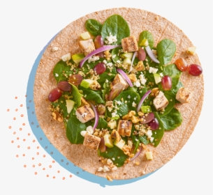 Open Salad Wrap With Lettuce And Chicken - Dish, HD Png Download, Free Download