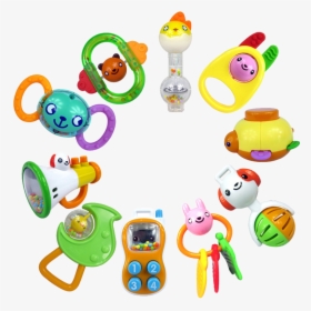 澳 贝 Auby 澳贝 Rattle Hand Grab Ring Squeegee Glue 10 - Baby Toys, HD Png Download, Free Download