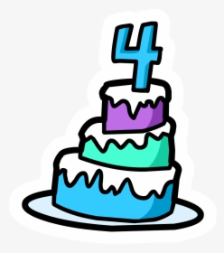 Svg Stock 4th Clipart 4th Anniversary - Birthday Cake 4 Png, Transparent Png, Free Download