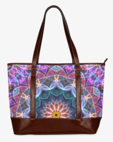 Purple Lotus Flower Mandala Rainbow Bubbles Tote Handbag - Handbag, HD Png Download, Free Download