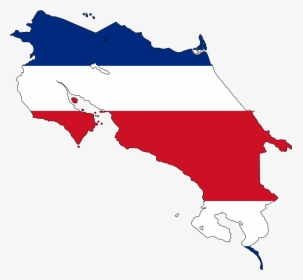 Costa Rica Flag Map Large Map - Costa Rica Flag Map, HD Png Download, Free Download