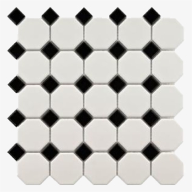 Cc Mosaics Octagon Snow White Black - Floor, HD Png Download, Free Download