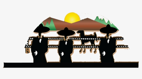 A Silhouette Of 3 Men Wearing Sombreros - Illustration, HD Png Download, Free Download