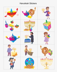 Hanukkah Printable Stickers Hanukkah Crafts, Happy - משחק זיכרון לחנוכה, HD Png Download, Free Download