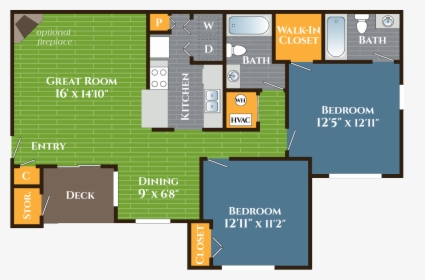 Stone Mountain Ga Apartment For Rent - Floor Plan, HD Png Download, Free Download