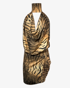 Image Of Tiger Print Cowl Neck Mini Dress - Day Dress, HD Png Download, Free Download