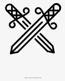 Crossed Swords Coloring Page - Vector Graphics, HD Png Download, Free Download