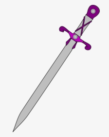 Sword, Gray, Purple, Weapon, Isolated, Grey, Metal - Sword, HD Png Download, Free Download