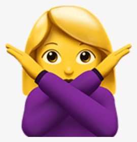 No Emoji Iphone Gesture Emoticon - Woman Saying No Emoji, HD Png Download, Free Download
