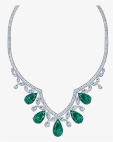 Cathedral By Harry Winston, Emerald And Diamond Necklace - Harry Winston Emerald Diamond Necklace, HD Png Download, Free Download