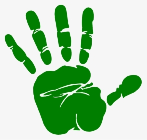 Image Black And White Library Handprint Border Clipart - Green Hand Clipart, HD Png Download, Free Download