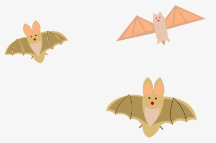 Bats, Flying, Cartoon, Color, Cute, Halloween, Three - Cute Bat Clip Art, HD Png Download, Free Download