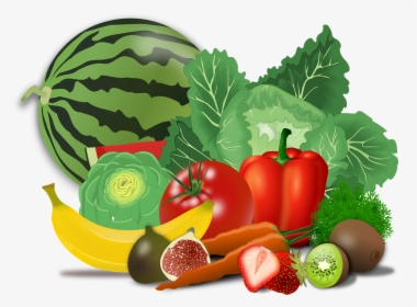 Fruits, Vegetables, Artichoke, Banana, Berries, Cabbage - Fruits And Vegetables Drawing, HD Png Download, Free Download
