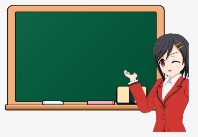 Anime Girl School Chalkboard 2 Clip Arts - معلمة صغيرة, HD Png Download, Free Download