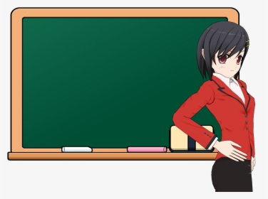 Anime Girl School Chalkboard Clip Arts, HD Png Download, Free Download