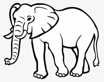 Elephant Clipart Outline 19 Transparent Clip Art Black - Animals Clipart Black And White, HD Png Download, Free Download